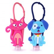 Bac-Pac Buddies 1oz, 2 Pack, Fox and Bunny Bundle Pack Travel Size Scented Gel On-the-Go Bottles Reusable Hand Sanitizer 